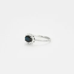 Bague en or blanc Saphir et diamants