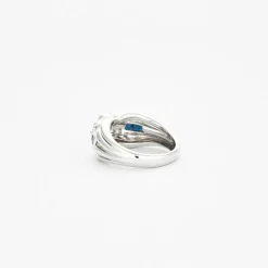 Bague en or blanc saphirs et diamants
