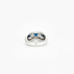 Bague en or blanc saphirs et diamants