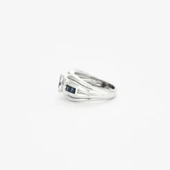 Bague en or blanc saphirs et diamants