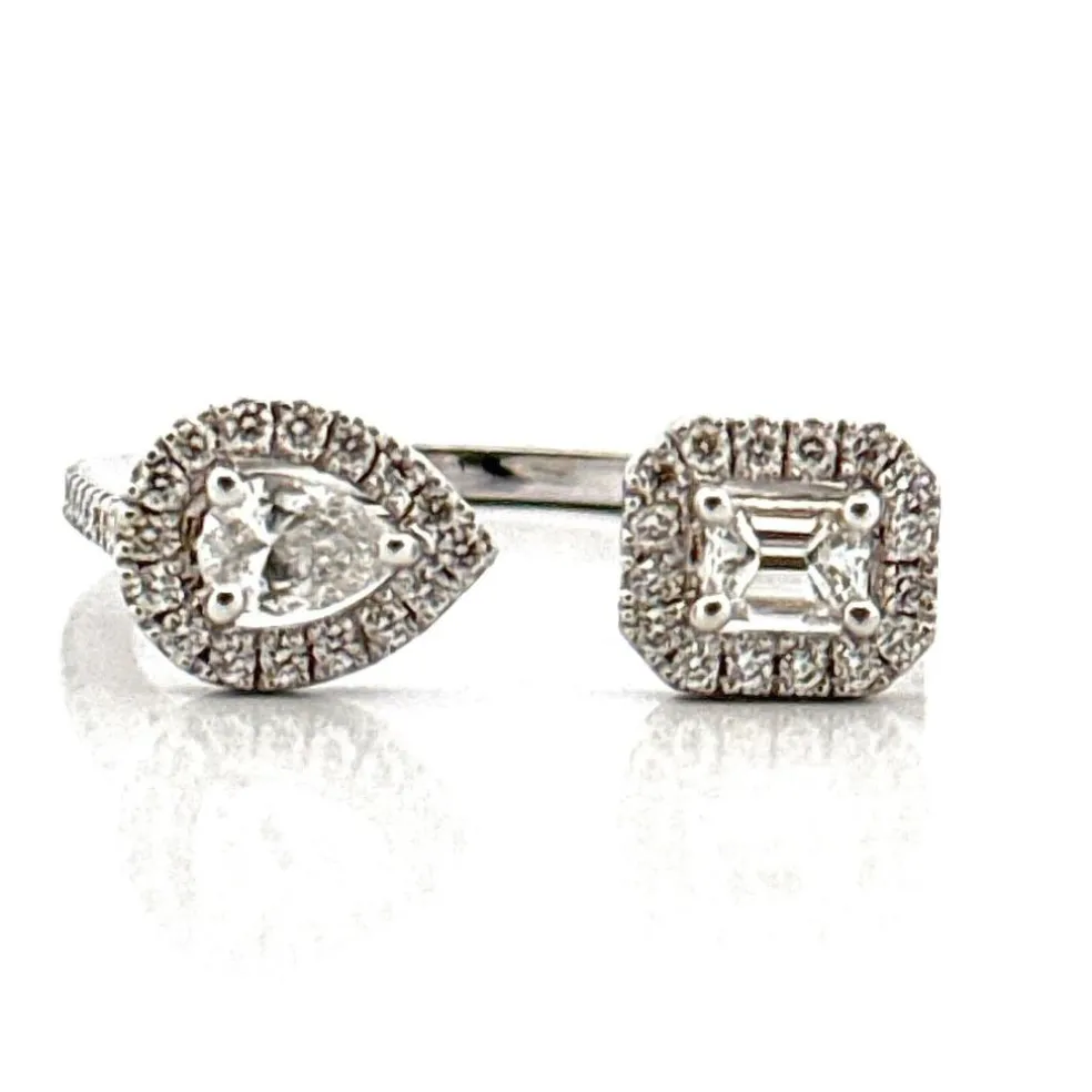 Bague en or blanc sertie de diamants