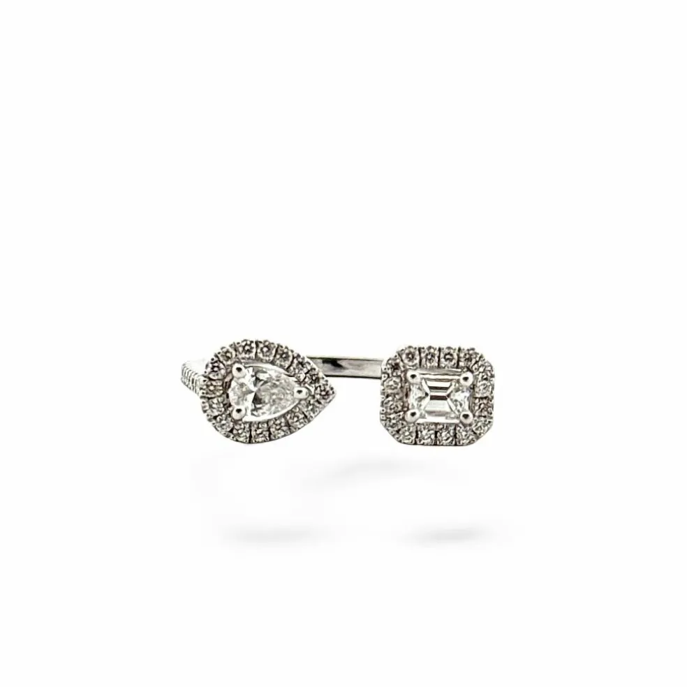 Bague en or blanc sertie de diamants