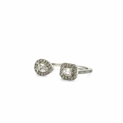 Bague en or blanc sertie de diamants