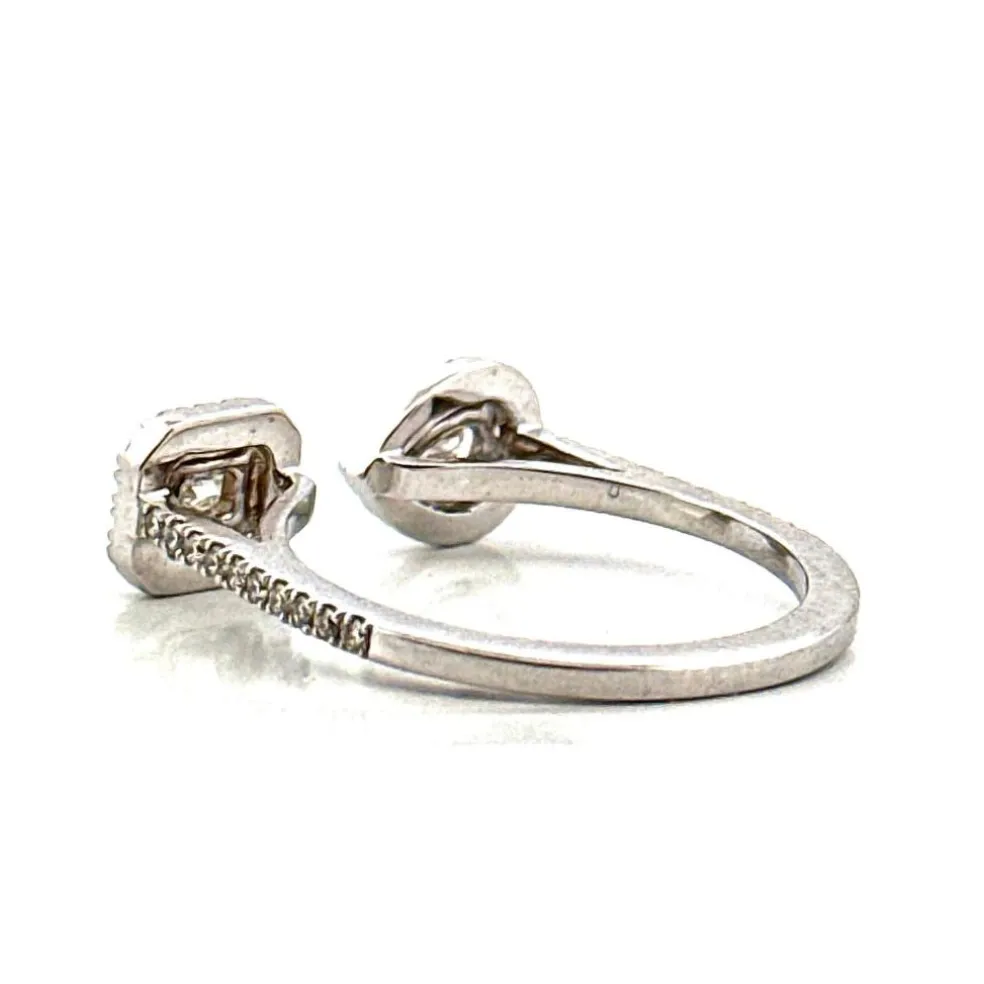 Bague en or blanc sertie de diamants