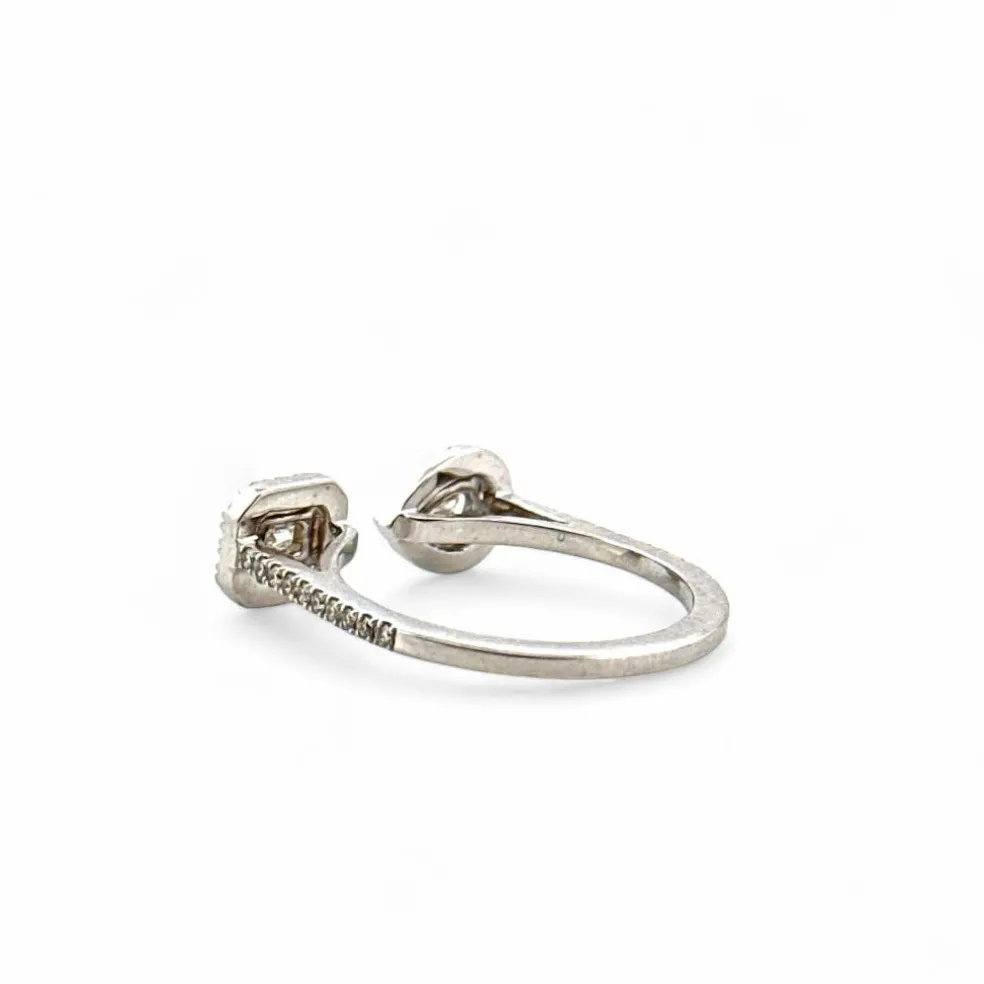 Bague en or blanc sertie de diamants