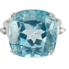 Bague en or blanc, topaze et diamants