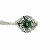Bague en or blanc tourmaline verdelite et diamants certificat IGI