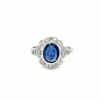Bague en or et diamant saphir de Birmanie certifiée Art Déco
