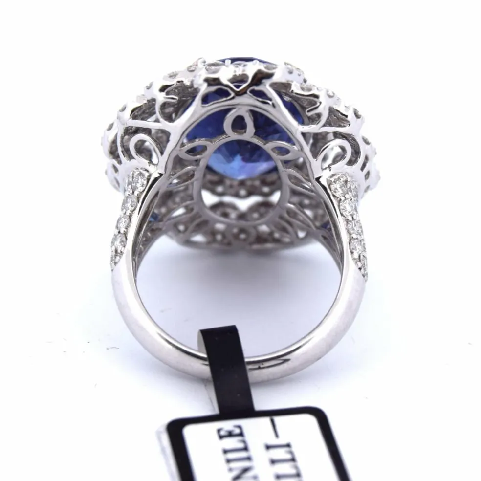 Bague en or et diamants tanzanite
