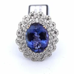 Bague en or et diamants tanzanite