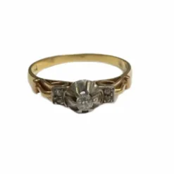 Bague en or et platine avec diamants