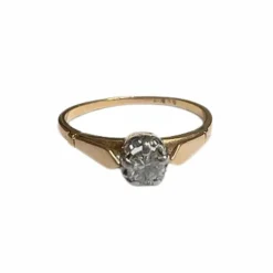 Bague en or et platine avec diamants