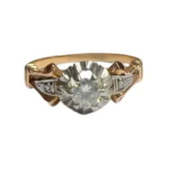 Bague en or et platine avec diamants