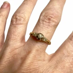 Bague en or et platine avec diamants
