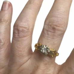Bague en or et platine avec diamants