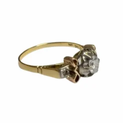 Bague en or et platine avec diamants