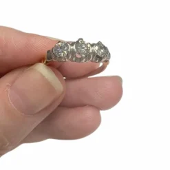 Bague en or et platine avec diamants