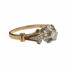 Bague en or et platine avec diamants