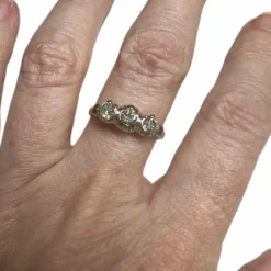 Bague en or et platine avec diamants