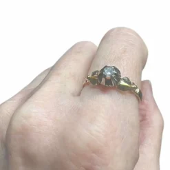 bague en or et platine avec diamants
