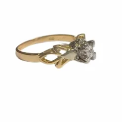 Bague en or et platine avec diamants