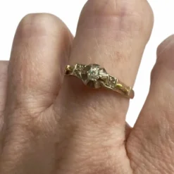 Bague en or et platine avec diamants