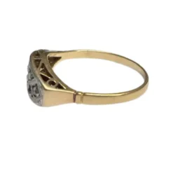 Bague en or et platine avec diamants