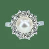 Bague en or et platine, perle et diamants
