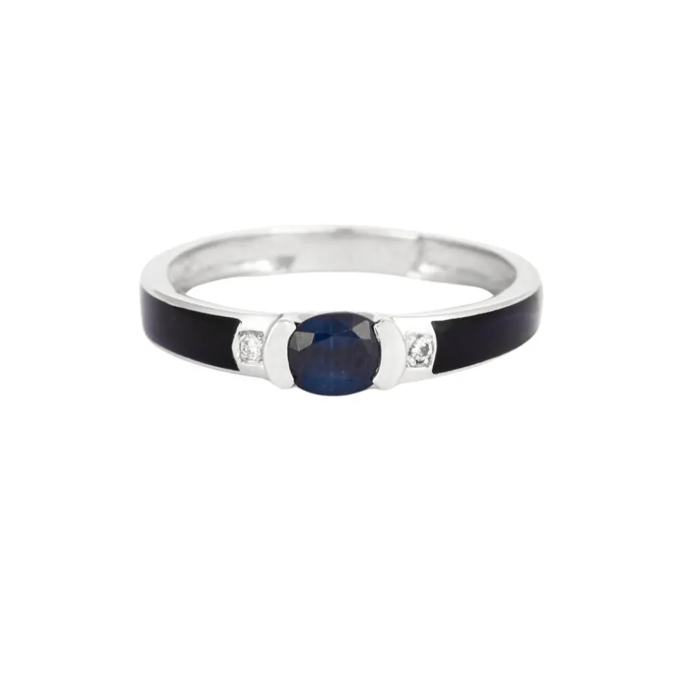 Bague en or gis avec saphir et diamants