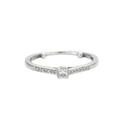 Bague en or gris avec diamants