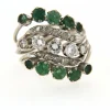 Bague en Or gris, diamants & émeraudes