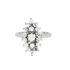 Bague en or gris et diamants