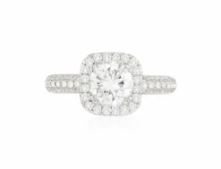 Bague en or gris et diamant 1,27 carat certifié