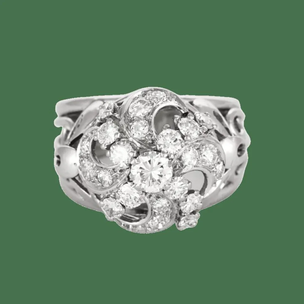 Bague en or gris et diamant