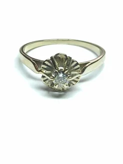 Bague en or gris et diamant solitaire