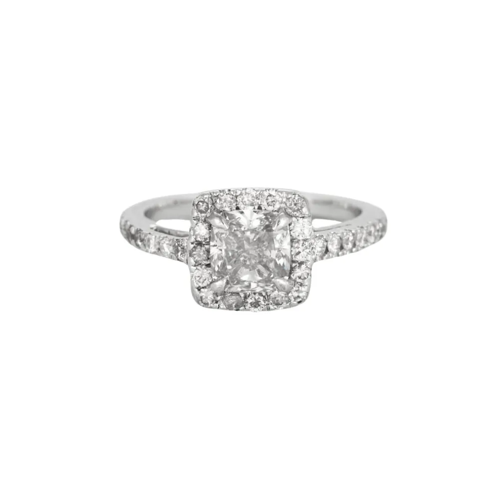 Bague en or gris et diamants