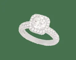 Bague en or gris et diamant 1,27 carat certifié