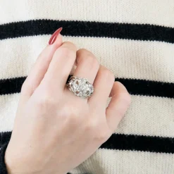 Bague en or gris et diamant