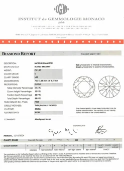 Bague en or gris et diamant 1,27 carat certifié