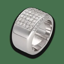 Bague en or gris massif avec diamants 2 Cts
