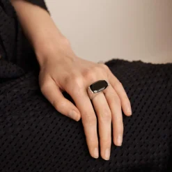 Bague en Or gris, Onyx