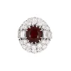 Bague en or gris rubis et diamants