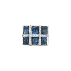 Bague en or gris saphirs et diamants