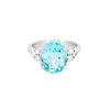 Bague en or gris topaze et diamants