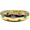 Bague en or jaune 18 carats, multipierres precieuses