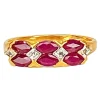 Bague en or jaune 18 carats, 6 rubis et 4 diamants