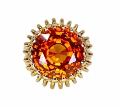 Bague en or jaune 18 carats et citrine Madère