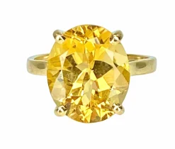 Bague en or jaune 18 carats et citrine