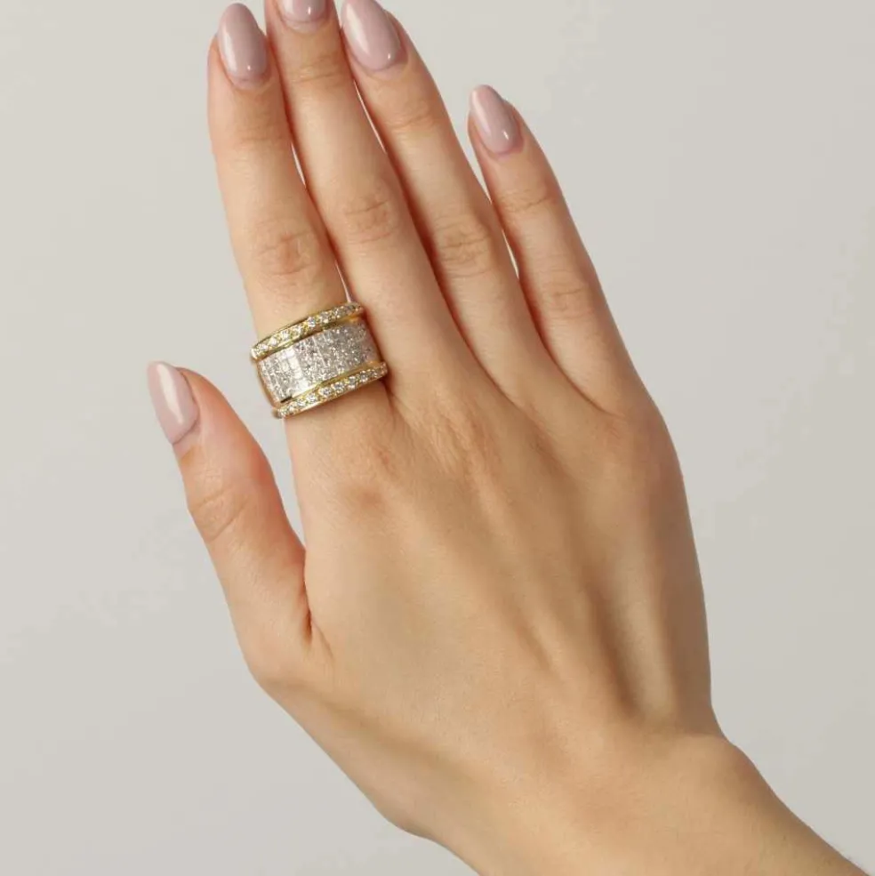Bague en or jaune 18 carats avec diamants CELION