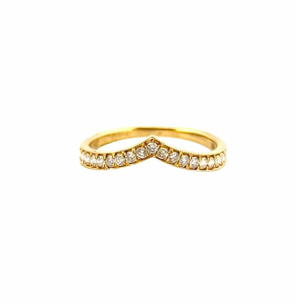 Bague en or jaune 18 carats et diamants